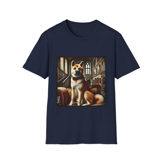 Akita Old Money design dog lover unisex t-shirt in navy