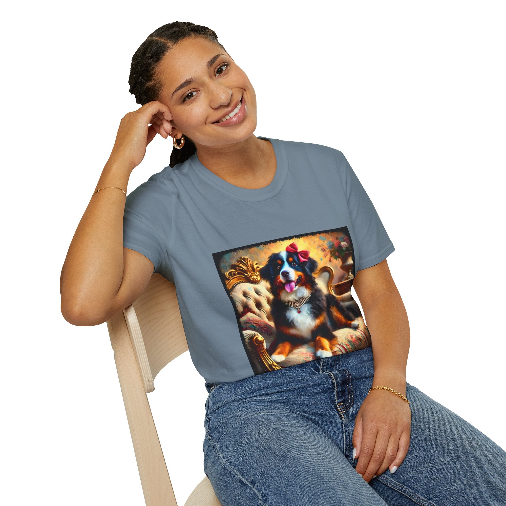 Bernese Mountain Dog Diamond Bow Classic| Unisex Dog T-Shirt