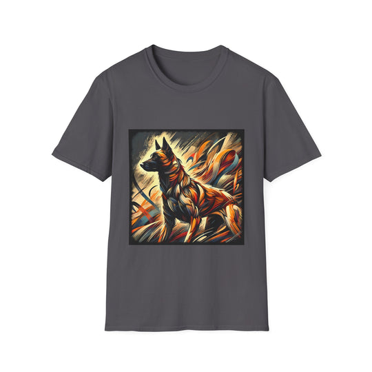 Belgian Malinois Fire Classic design dog lover unisex t-shirt in charcoal