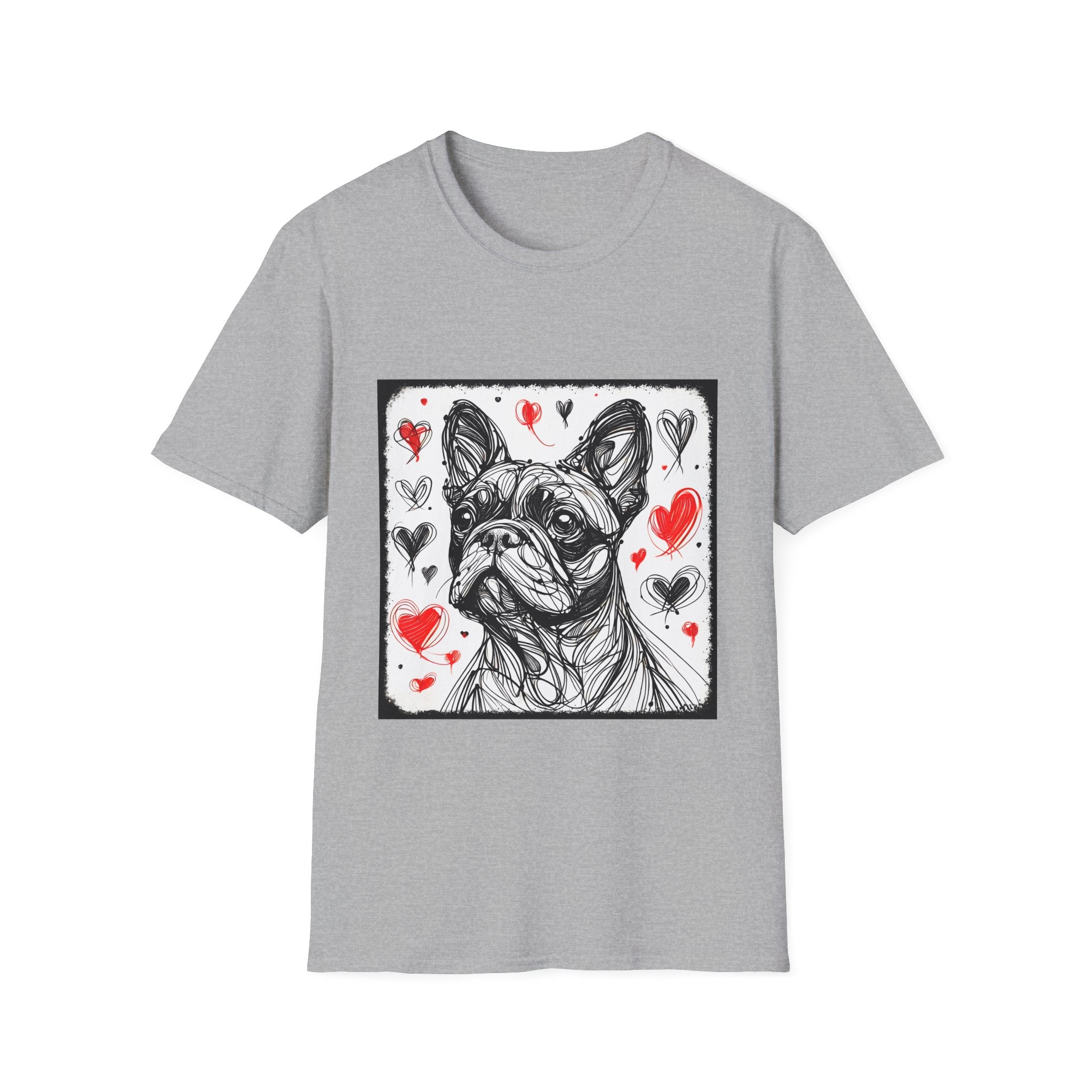 French Bulldog Shirt | Bold Heart Sketch Dog Lover Tee