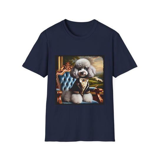 Poodle Snappy Pup design dog lover unisex t-shirt in navy