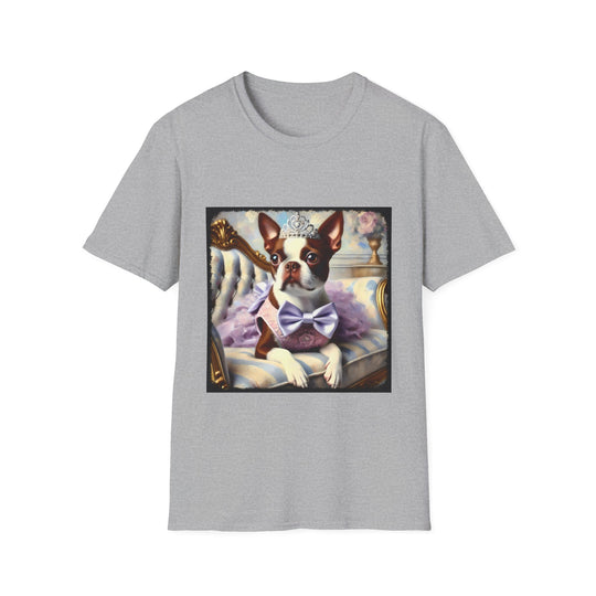 Boston Terrier Purple Princess Classic design dog lover unisex t-shirt in sport grey