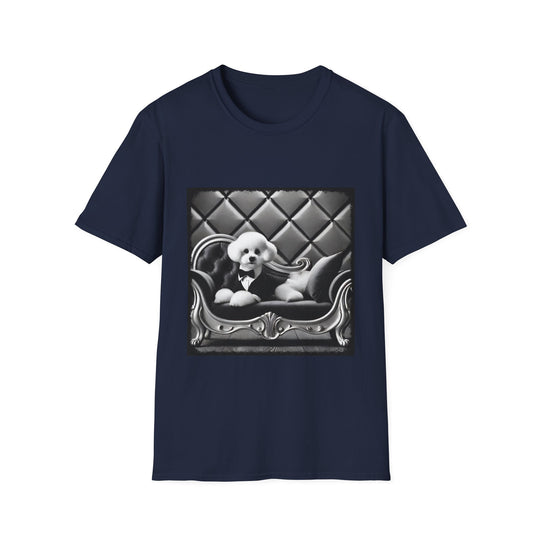Bichon Frise Suave Sir design dog lover unisex t-shirt in navy