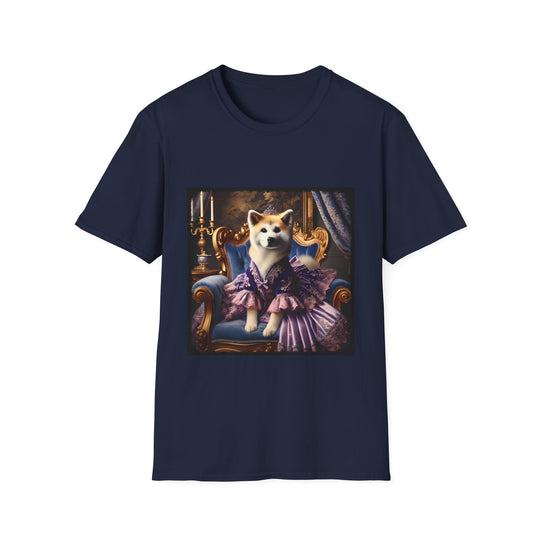 Akita Lilac Luxe design dog lover unisex t-shirt in navy