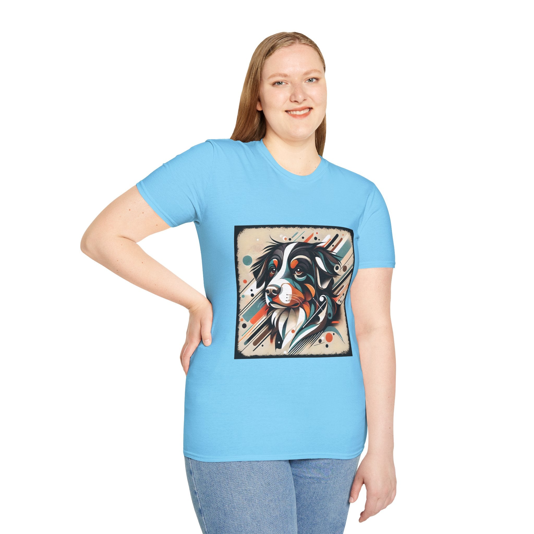Bernese Mountain Dog Warm Geometric | Unisex Dog T-Shirt