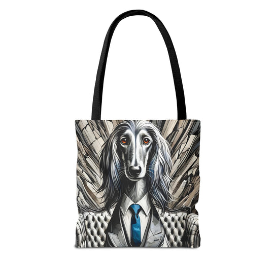 Afghan Hound Tote Bag B&W Bold Gentleman Dog Lover Gift tote bag in black