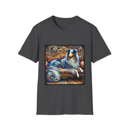 Collie Stunning Swirl Unisex Dog T-Shirt unisex t-shirt in dark heather