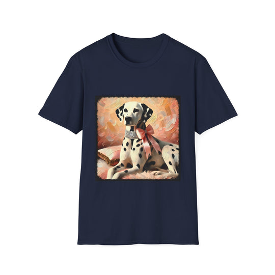 Dalmatian Diamond Bow Classic design dog lover unisex t-shirt in navy