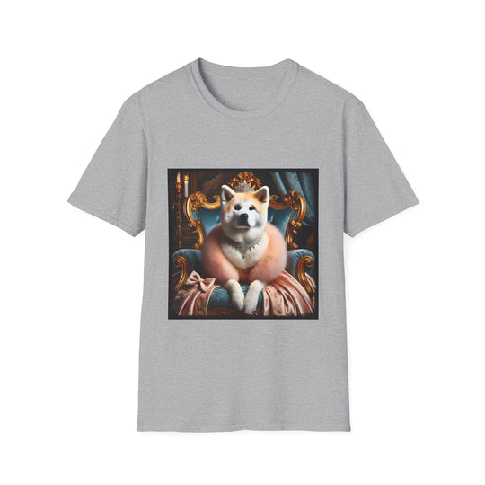 Akita Pink Princess design dog lover unisex t-shirt in sport grey