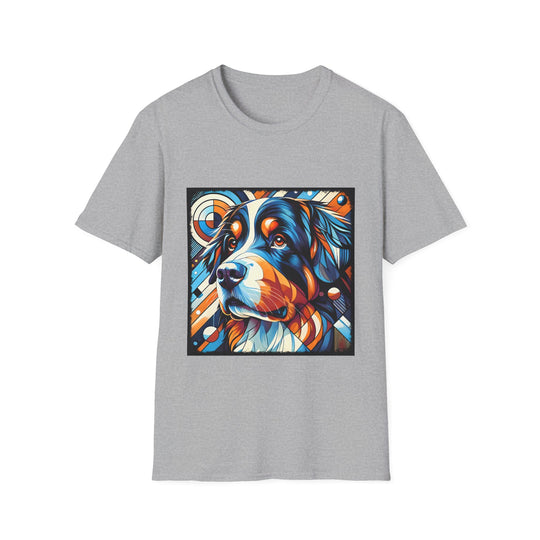 Bernese Mountain Dog Bold Geometric design dog lover unisex t-shirt in sport grey