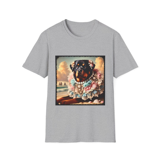 Rottweiler Beach Beauty design dog lover unisex t-shirt in sport grey