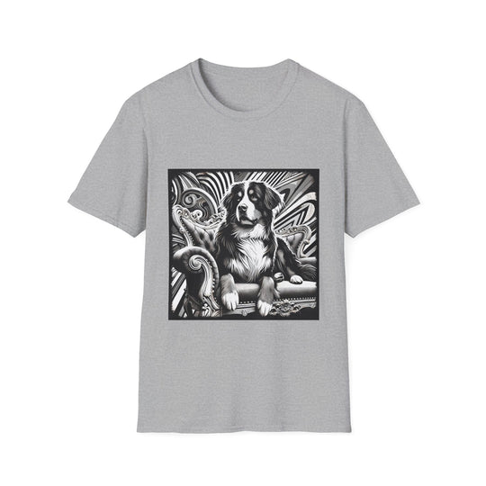 Bernese Mountain Dog B&W Bold design dog lover unisex t-shirt in sport grey