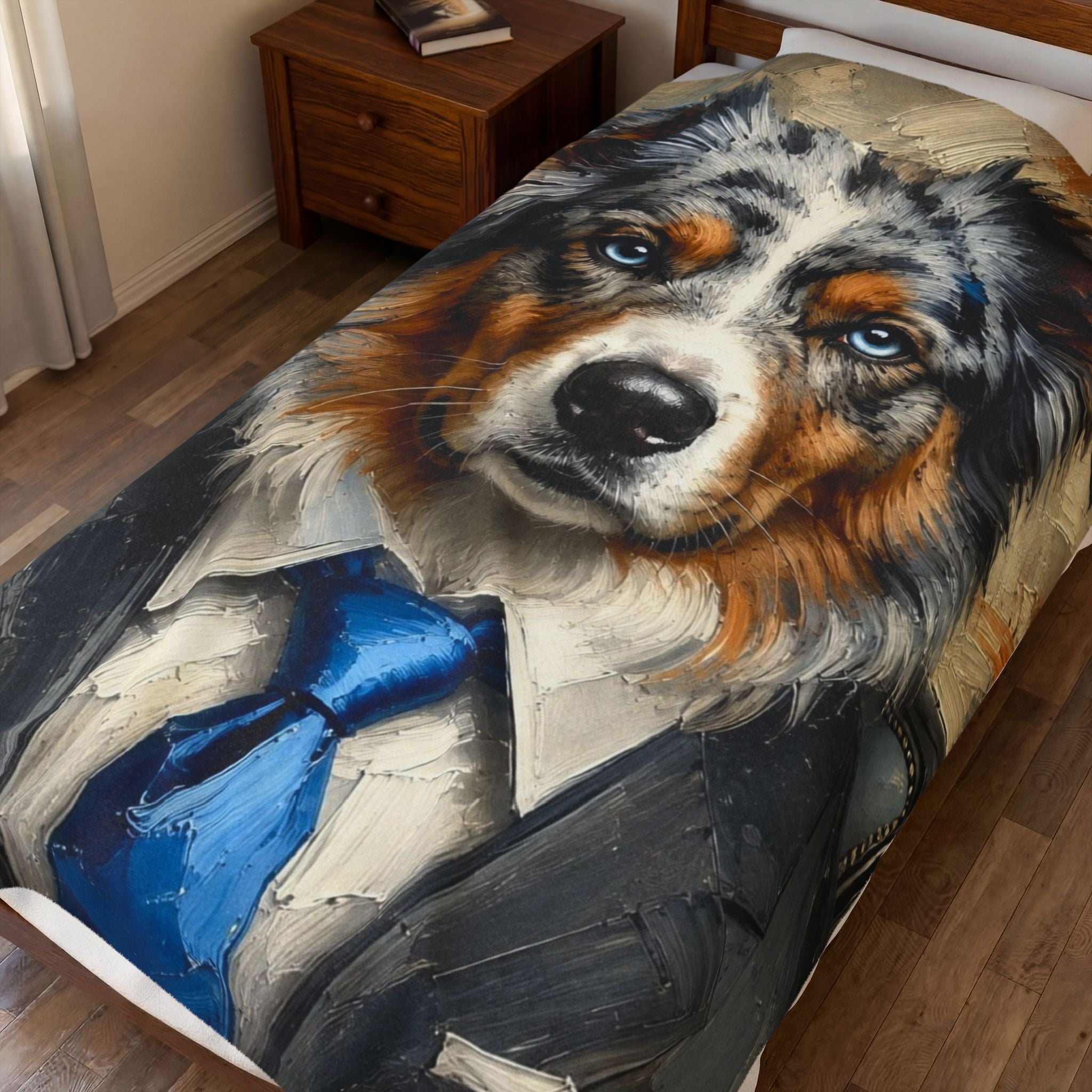 Australian Shepherd Blanket | Blue Tie Classic Dog Lover Gift
