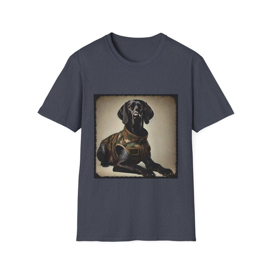 German Shorthaired Pointer Camo Cutie design dog lover unisex t-shirt in heather navy