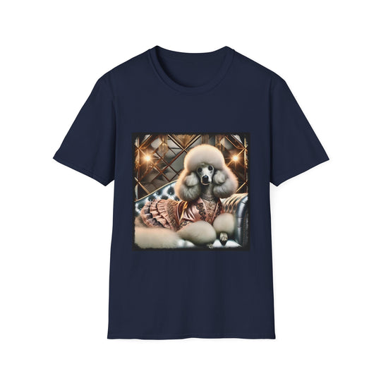 Poodle Luxe Legend design dog lover unisex t-shirt in navy