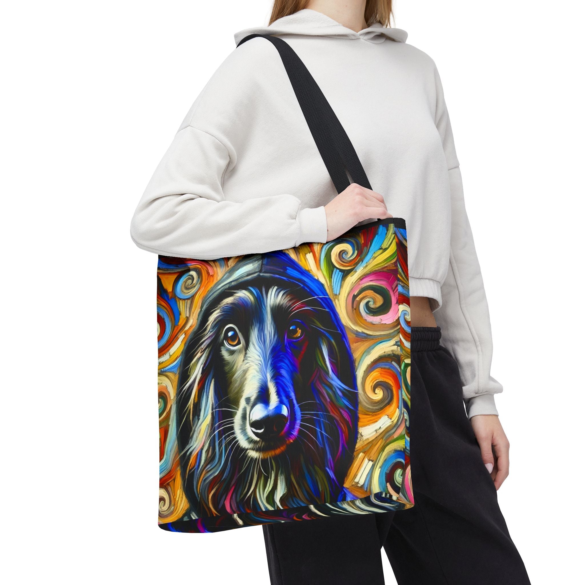 Afghan Hound Tote Bag | Hoodie Swirl Dog Lover Gift