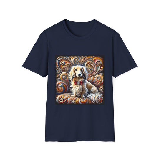 Dachshund Blissful Swirl Unisex Dog T-Shirt unisex t-shirt in navy