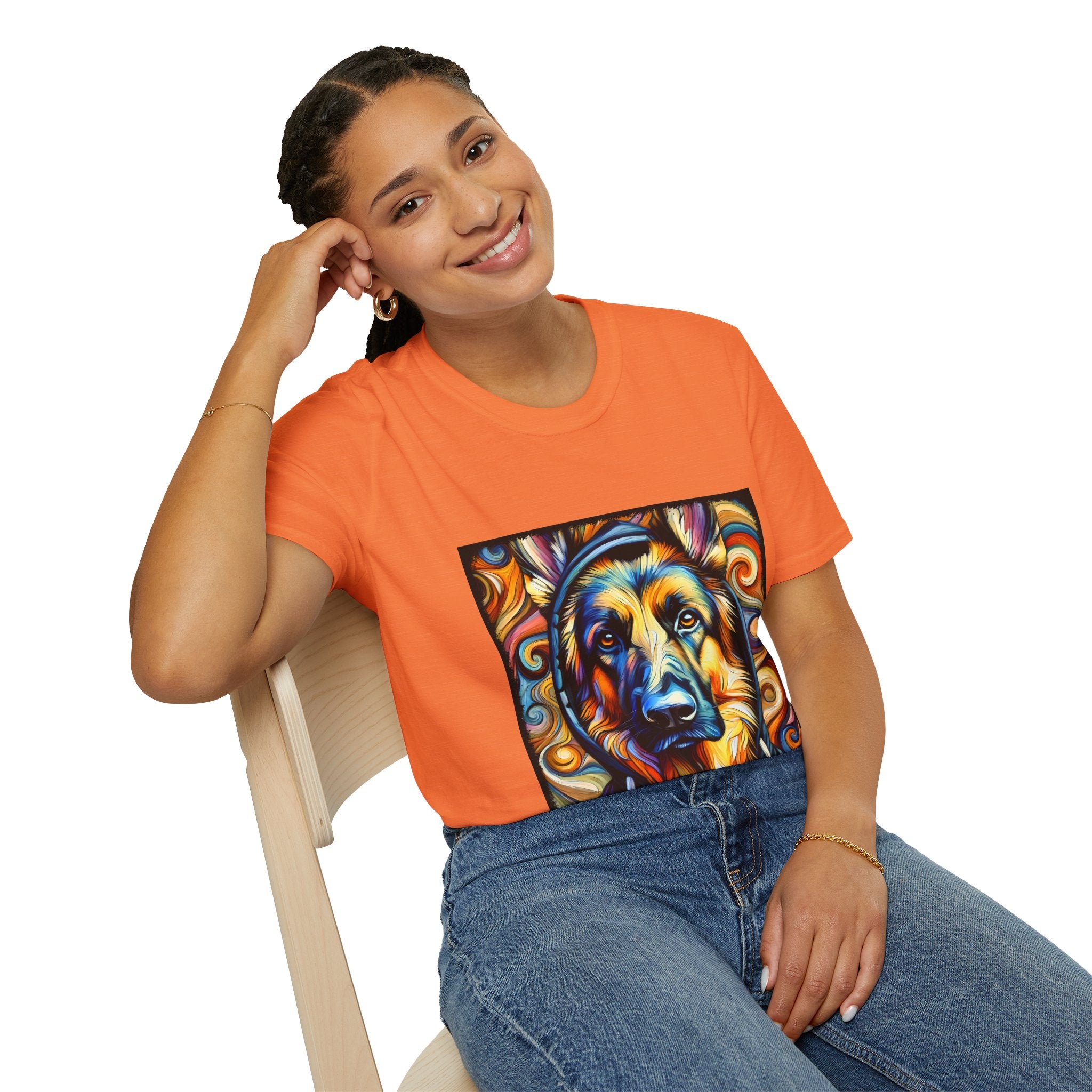 German Shepherd Relaxed Swirl | Unisex Dog T-Shirt