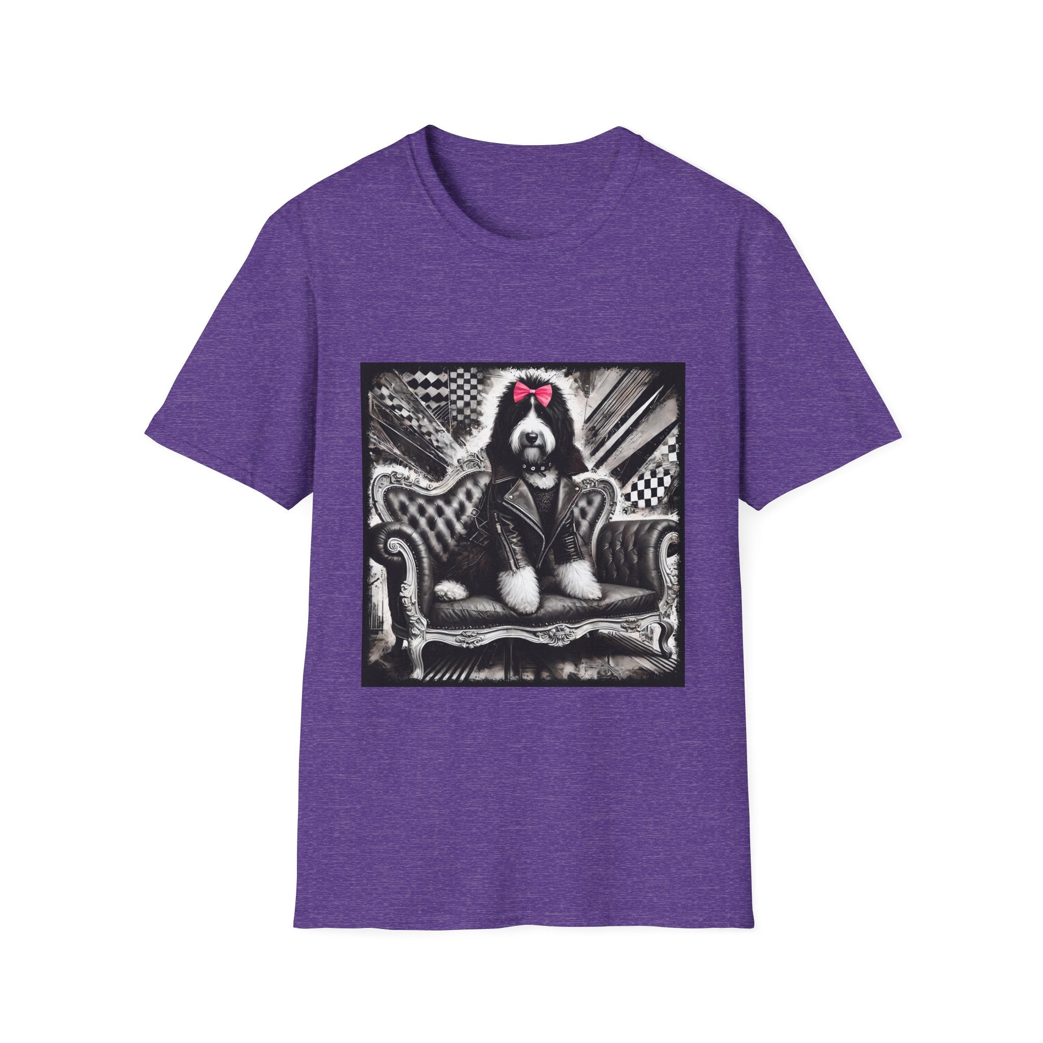 Bernedoodle B&W Pink Bow | Unisex Dog T-Shirt