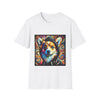 Pembroke Welsh Corgi Relaxed Swirl design dog lover unisex t-shirt in white