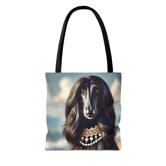 Afghan Hound Tote Bag Beach Bombshell Dog Lover Gift tote bag in black