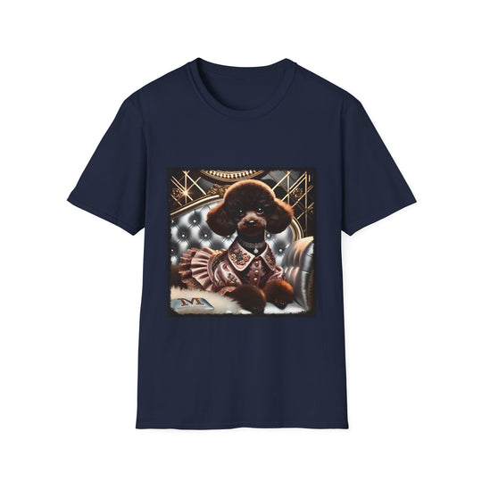 Poodle Chic Miniature design dog lover unisex t-shirt in navy