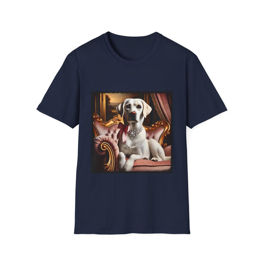 Labrador Retriever Pink Reign design dog lover unisex t-shirt in navy