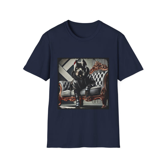 American Pit Bull Terrier Leather Rebel design dog lover unisex t-shirt in navy