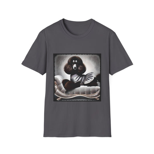 Poodle Silver Seductress design dog lover unisex t-shirt in charcoal