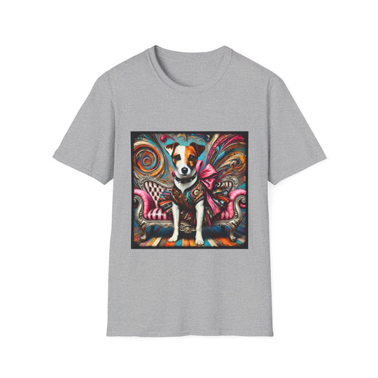 Jack Russell Terrier Chic Rocker design dog lover unisex t-shirt in sport grey