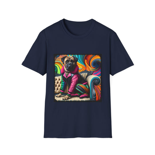 Bullmastiff Bold Rocker design dog lover unisex t-shirt in navy