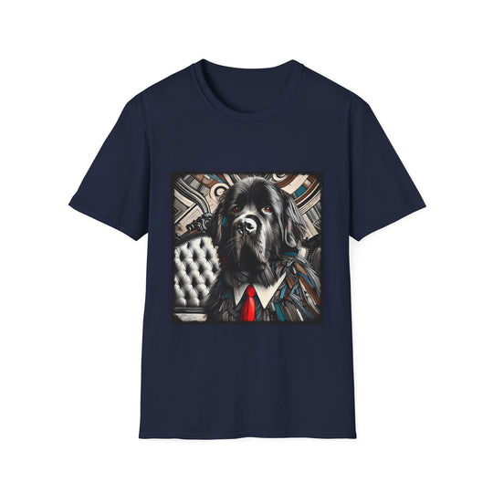 Newfoundland Bold Gentleman design dog lover unisex t-shirt in navy