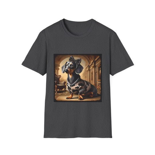 Dachshund Camo Diva Unisex Dog T-Shirt unisex t-shirt in dark heather