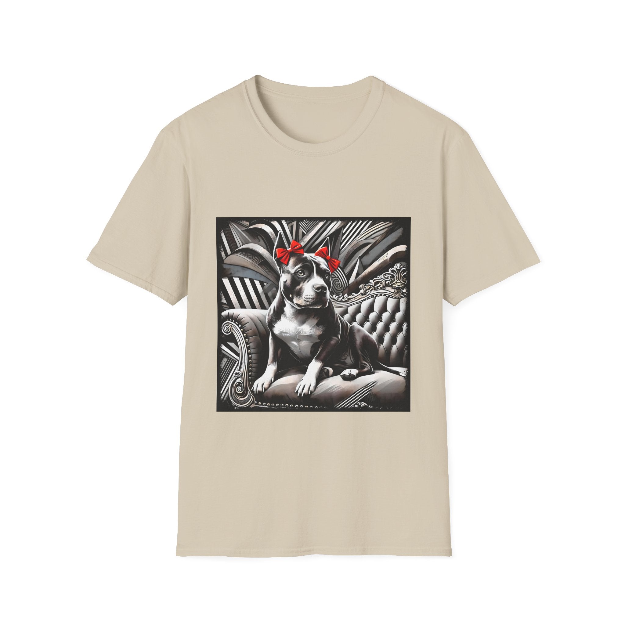American Pit Bull Terrier Shirt | B&W Red Bow Dog Lover Tee