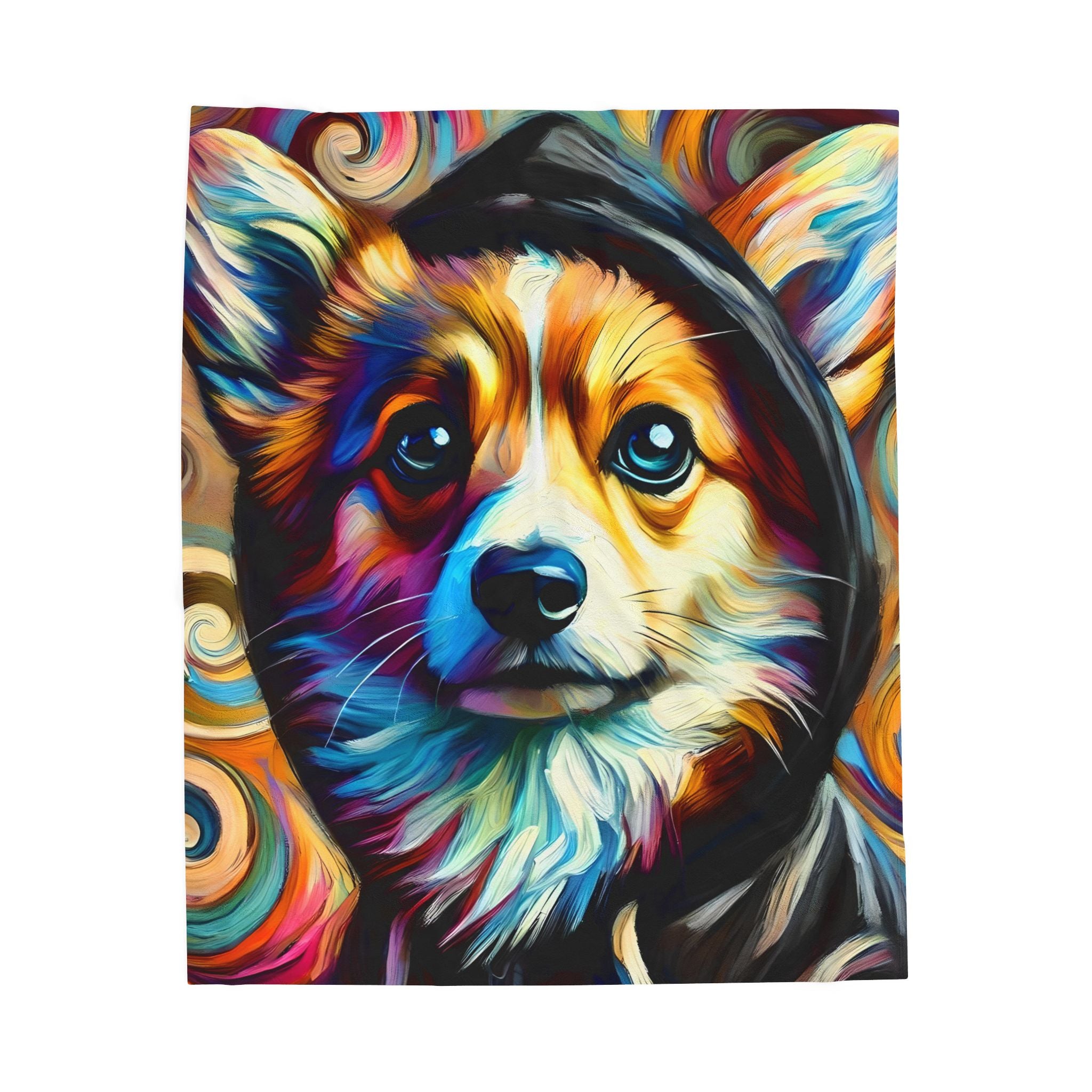 Pembroke Welsh Corgi Blanket Relaxed Swirl Dog Lover Gift velveteen plush blanket