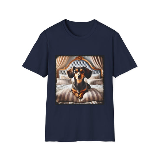 Dachshund Bedroom Eyes design dog lover unisex t-shirt in navy