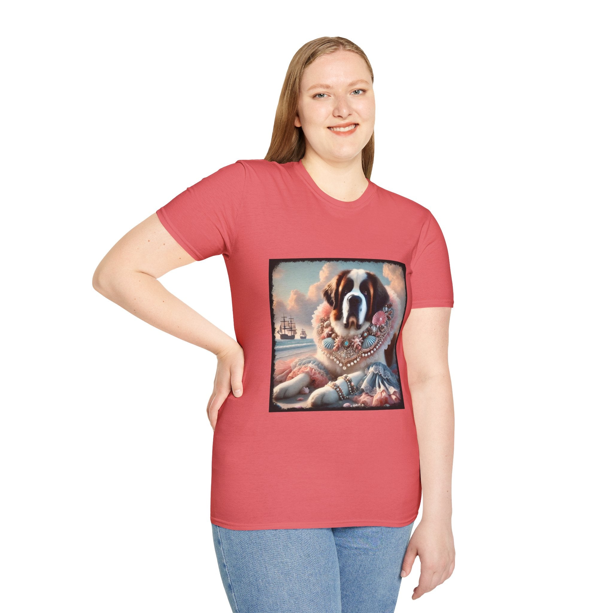 Saint Bernard Beach Beauty | Unisex Dog T-Shirt
