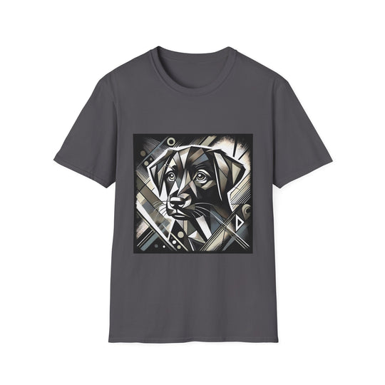 Labrador Retriever B&W Bold Geometric design dog lover unisex t-shirt in charcoal
