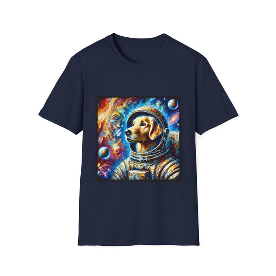 Golden Retriever Space Pup design dog lover unisex t-shirt in navy