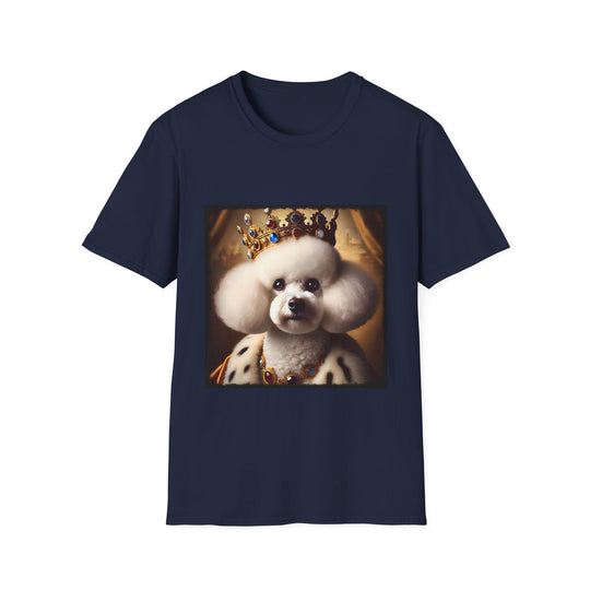 Poodle Mighty Monarch design dog lover unisex t-shirt in navy