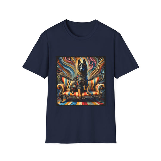 Belgian Malinois Vivid Rocker design dog lover unisex t-shirt in navy