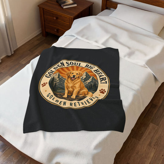 Golden Retriever Blanket Golden Soul Big Heart Dog Lover Gift velveteen plush blanket