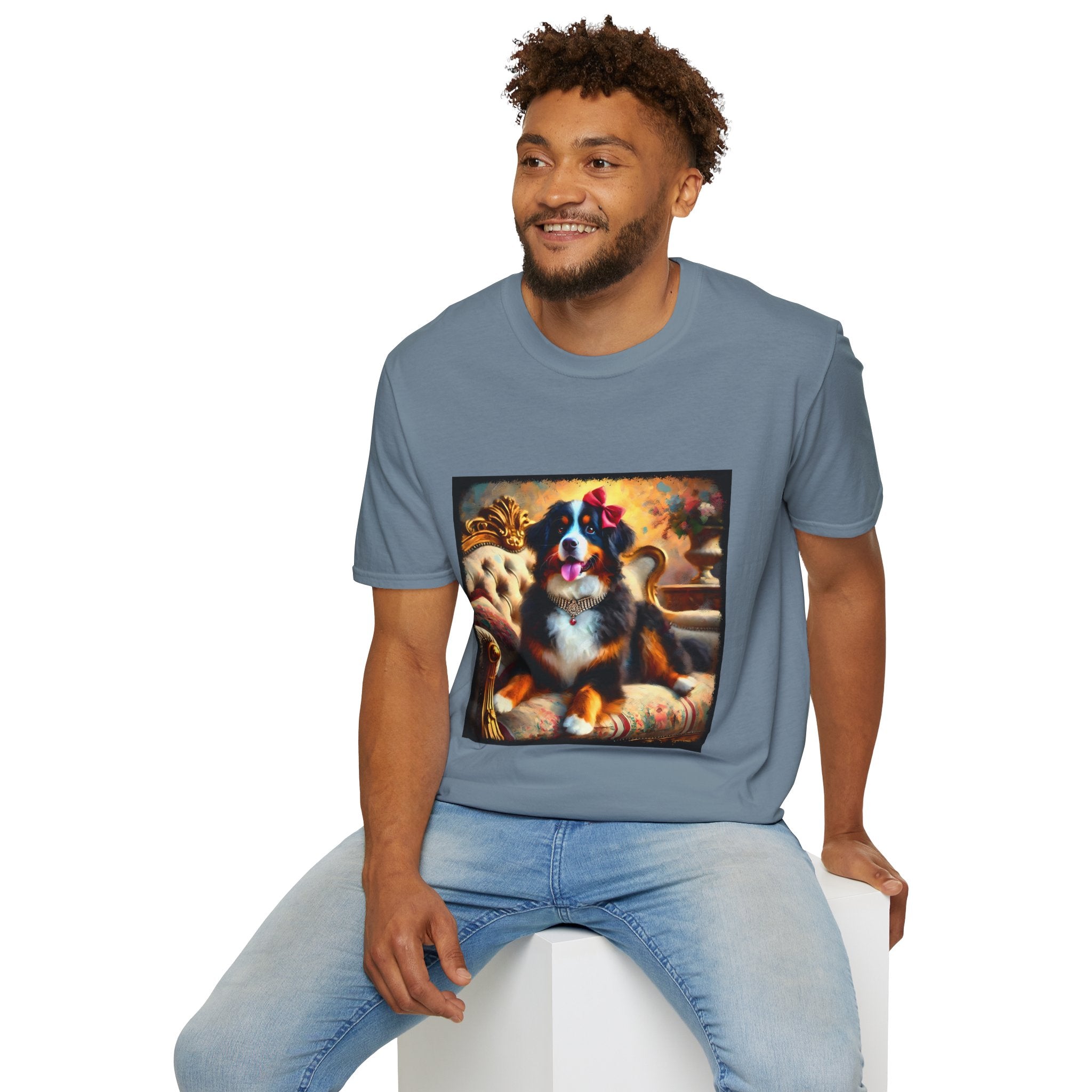 Bernese Mountain Dog Diamond Bow Classic| Unisex Dog T-Shirt