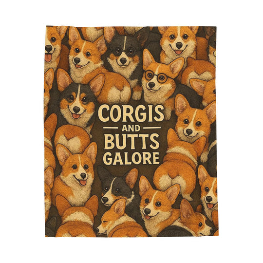 Pembroke Welsh Corgi Blanket Corgi Butts Galore Dog Lover Gift velveteen plush blanket