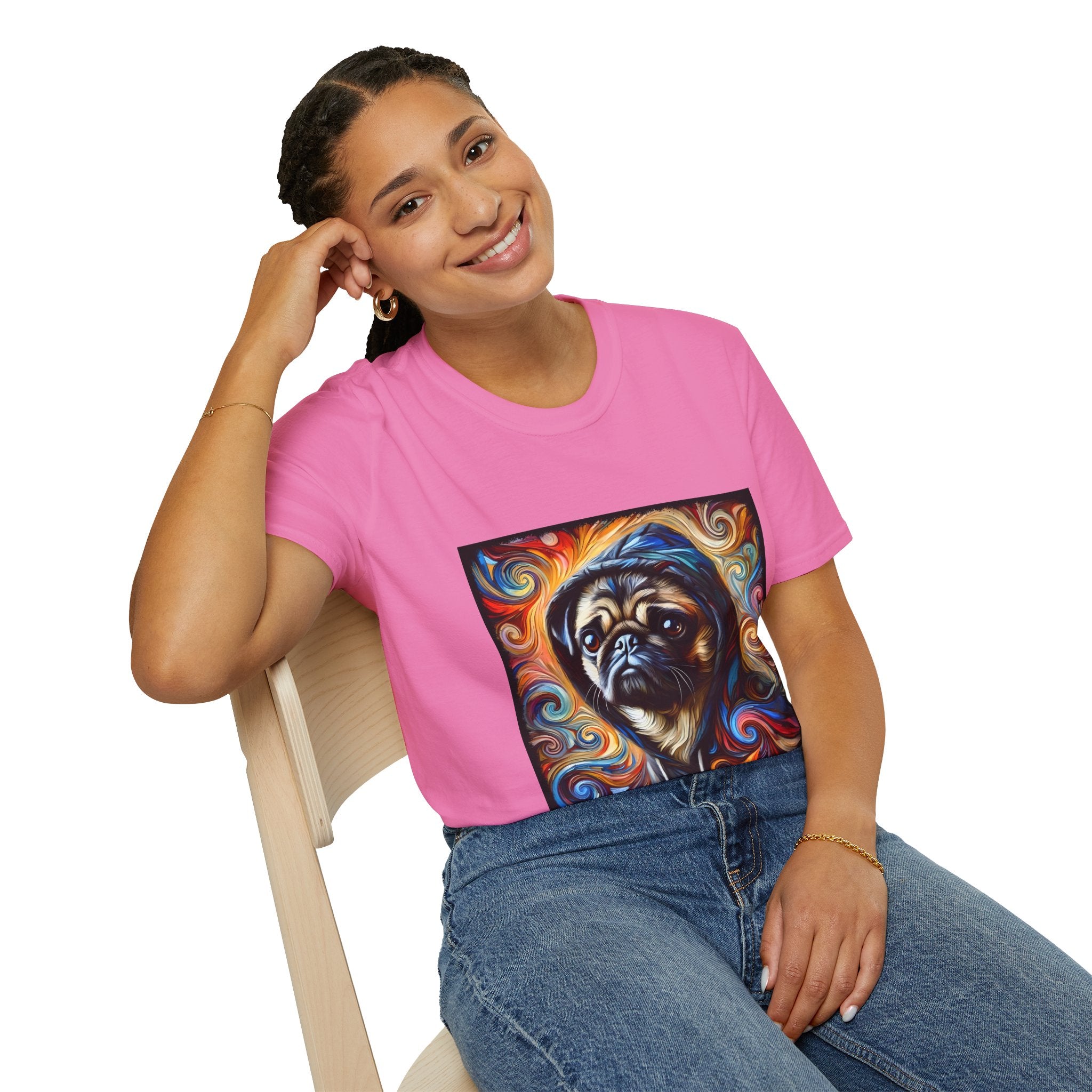 Pug Relaxed Swirl | Unisex Dog T-Shirt