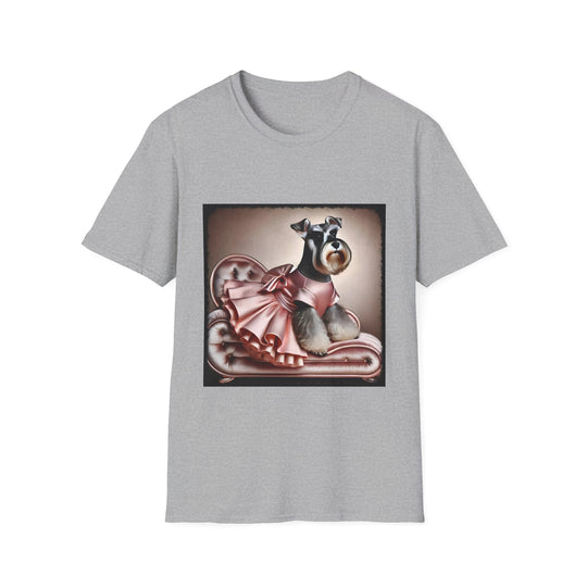 Schnauzer Blush Baby design dog lover unisex t-shirt in sport grey