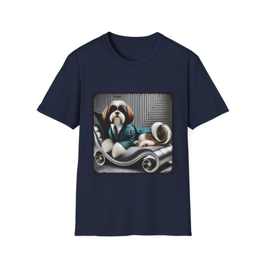 Shih Tzu Tailored Pup design dog lover unisex t-shirt in navy