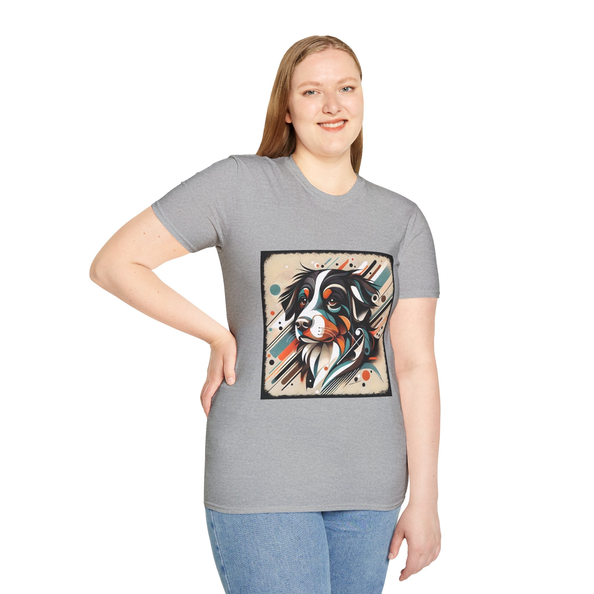 Bernese Mountain Dog Warm Geometric | Unisex Dog T-Shirt