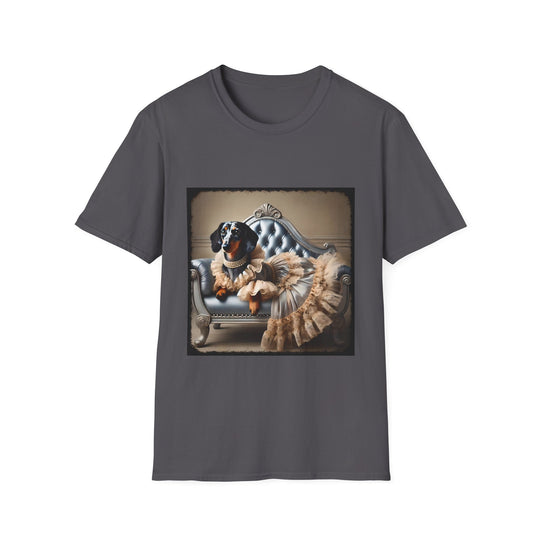 Dachshund Luxe Lady design dog lover unisex t-shirt in charcoal