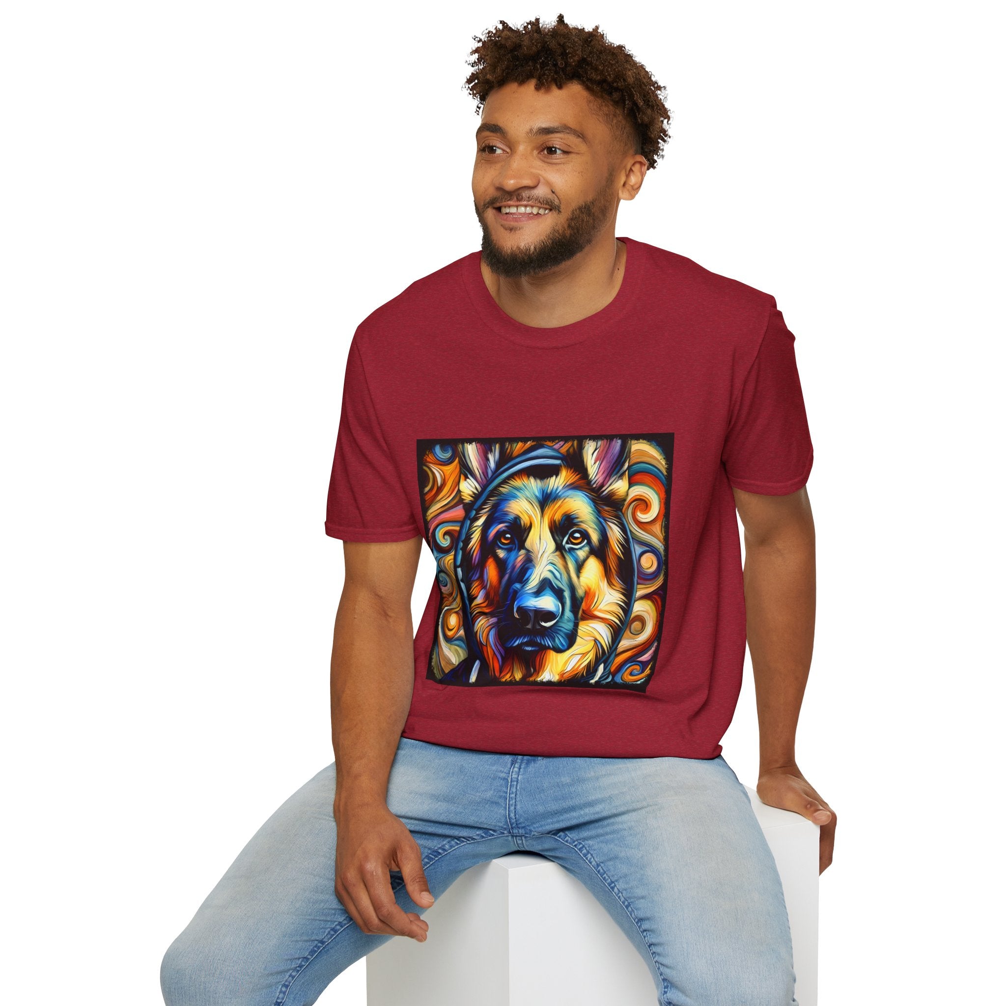 German Shepherd Relaxed Swirl | Unisex Dog T-Shirt